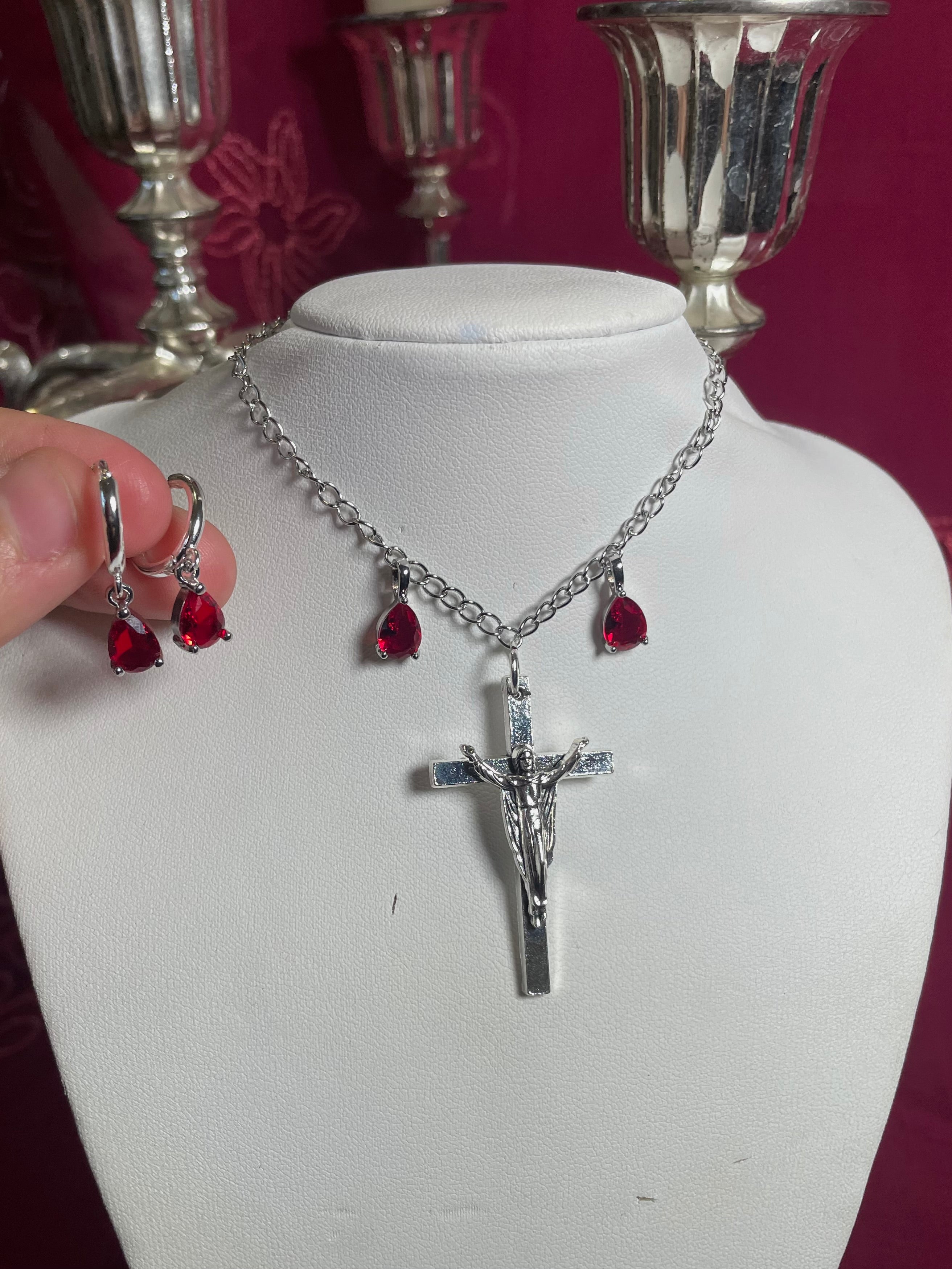 The 'Crucify Me' Necklace and Earrings Set