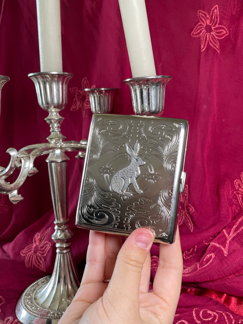 Hare of the Hollow – Engraved Silver Cigarette Case